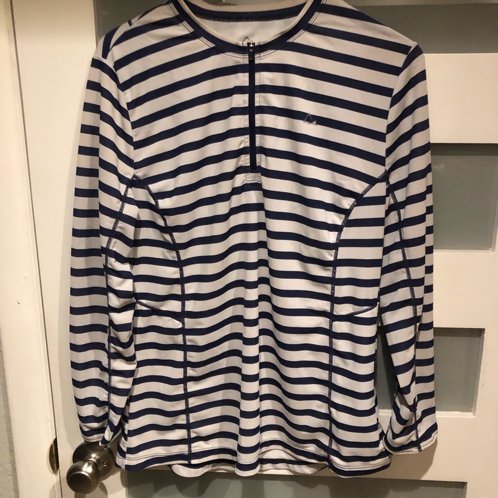 Paradox Navy and White Striped Long Sleeve Top
